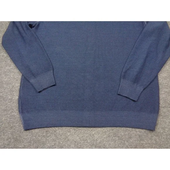 Carroll Custom Wool Sweater XL Blue Full Zip Beverly Hills Carroll & Co Italy